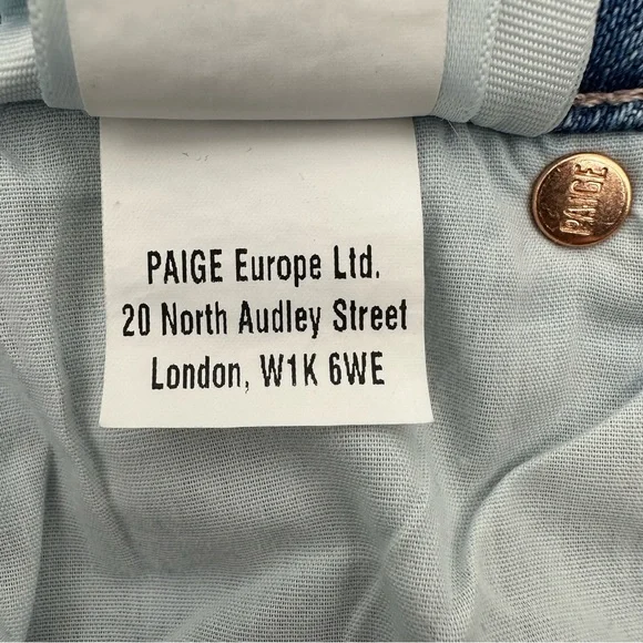 Paige Stella Crop High Waisted Straight Leg Jeans in Seawater Size 24 - Picture 9 of 15